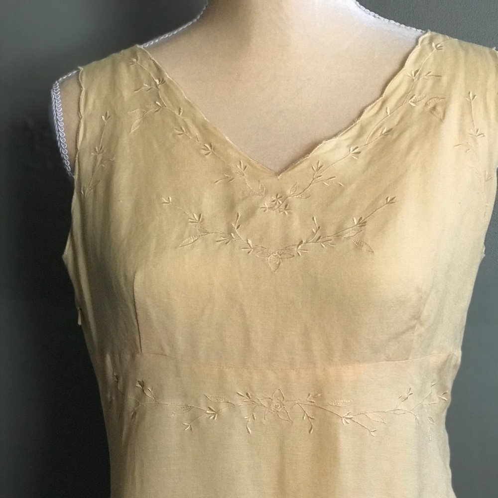 VTG Embroidered Yellow Sundress